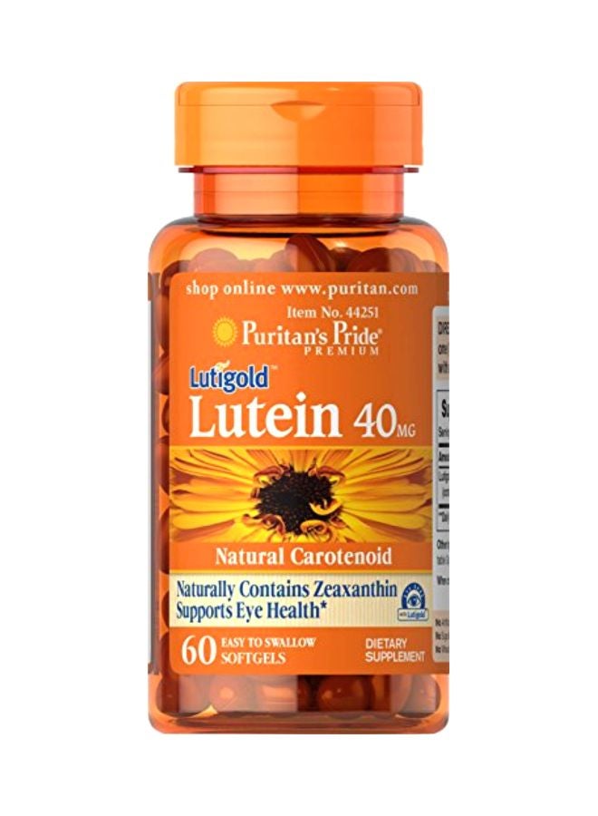 Puritan's Pride - Lutein Dietary Supplement 40 mg - 60 SoftGels - Image 1