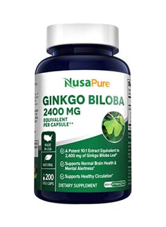Ginkgo Biloba Dietary Supplement 2400mg - 200 Capsules