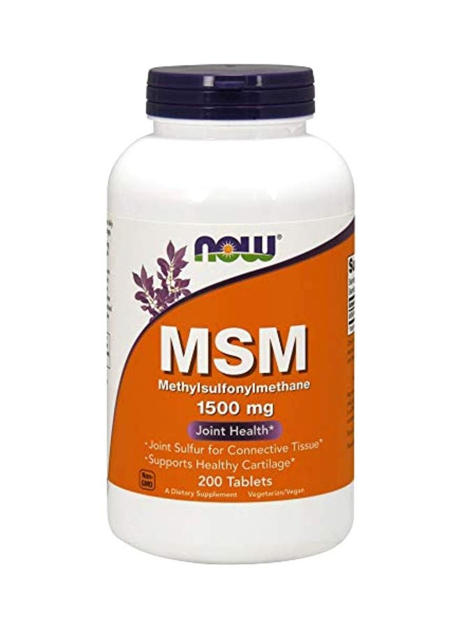 Now Foods MSM Dietary Supplement 1500mg - 200 Tablets