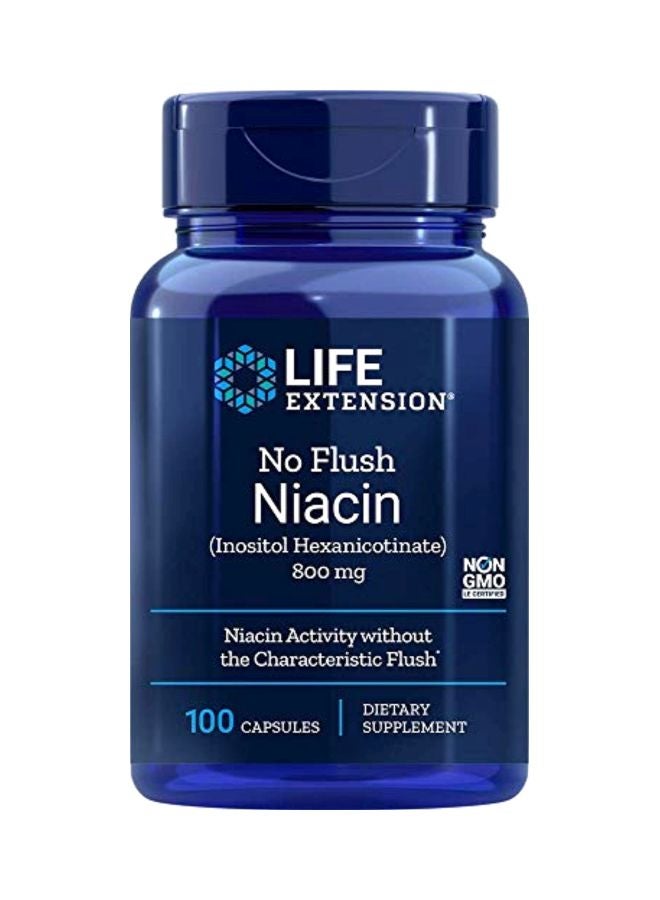 Life Extension No Flush Niacin 800mg Dietary Supplement - 100 Capsules - Image 1