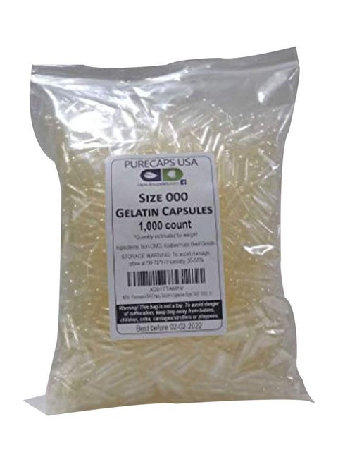 1000-Piece Empty Gelatin Capsules - Size 000