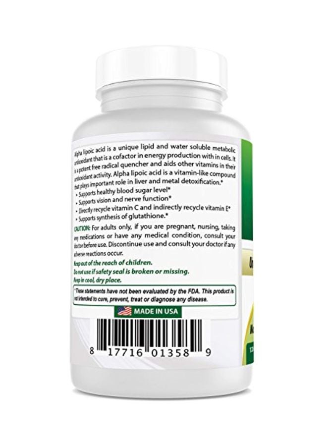 Best Naturals Alpha Lipoic Acid Dietary Supplement 300mg - 120 Capsules  - Image 3