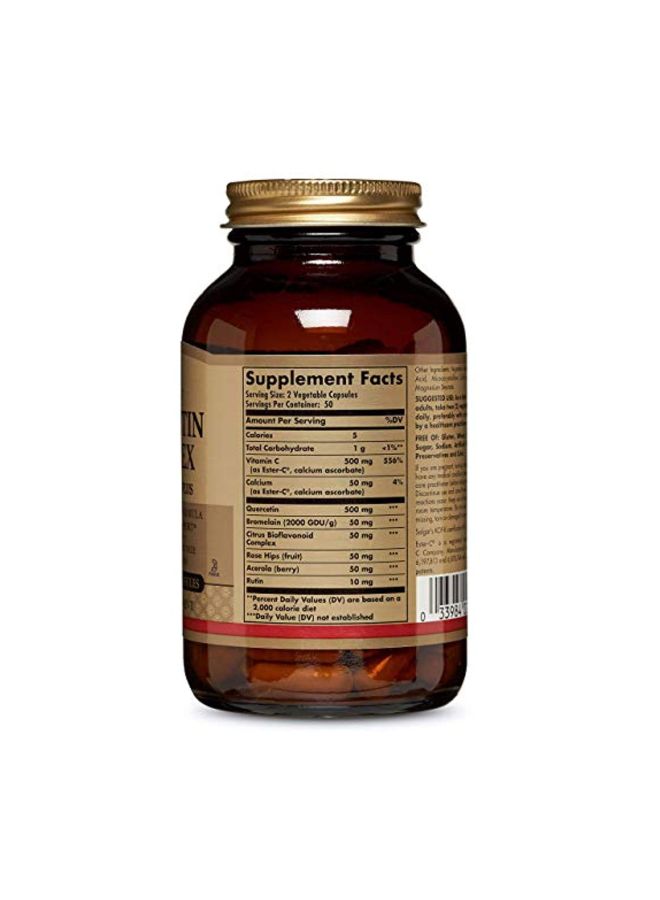 Solgar - Quercetin Complex With Ester-C Plus Dietary Supplement - 100 Capsules - Image 1