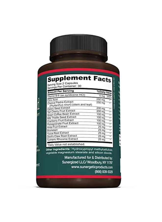 Sunergetic - Uric Acid Support Herbal Supplement - 60 Capsules - Image 1