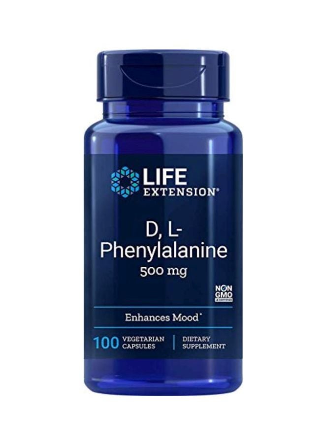 Life Extension D, L-Phenylalanine Dietary Supplement 500 Mg - 100 Capsule - Image 1