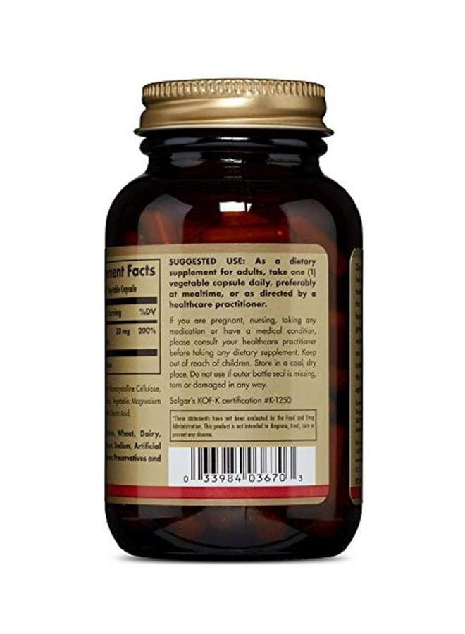 Solgar Zinc Citrate Dietary Supplement 30 mg -100 Capsules - Image 3