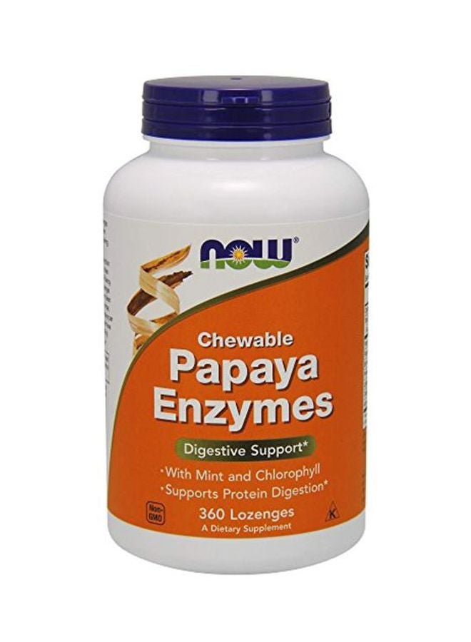 Now Foods - Papaya Enzyme Dietary Supplement - 360 Lozenges - Image 1