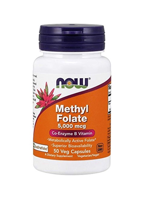 Methyl Folate Dietary Supplement 5000mcg - 50 Capsules