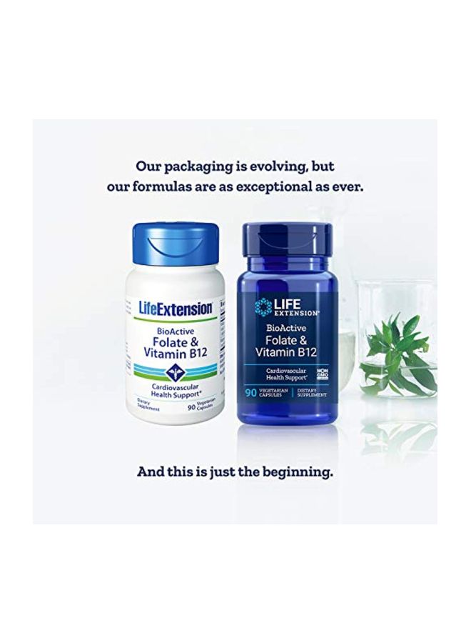 Life Extension Folate And Vitamin B12 Dietary Supplement - 90 Capsules - Image 2
