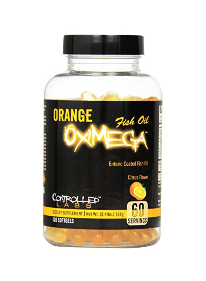 كنترولد لابس مكمل غذائي بزيت السمك أورانج أوكسي ميجا بنكهة زهور الحمضيات، 120 كبسولة هلامية لينة - Image 1