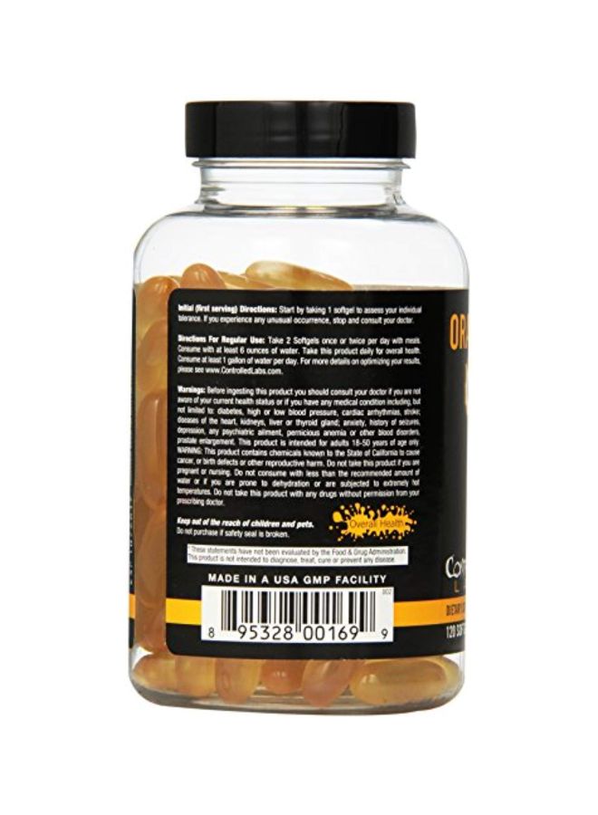 كنترولد لابس مكمل غذائي بزيت السمك أورانج أوكسي ميجا بنكهة زهور الحمضيات، 120 كبسولة هلامية لينة - Image 2