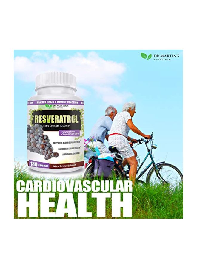 DR. MARTIN'S NUTRITION Resveratrol Extra Strength Supplement 1200mg - 180 Capsules - Image 4