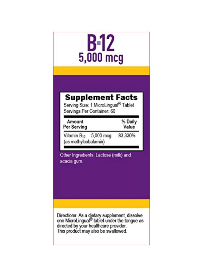Superior Source Methylcobalamin B12 Supplements - 60 Tablets  - Image 4