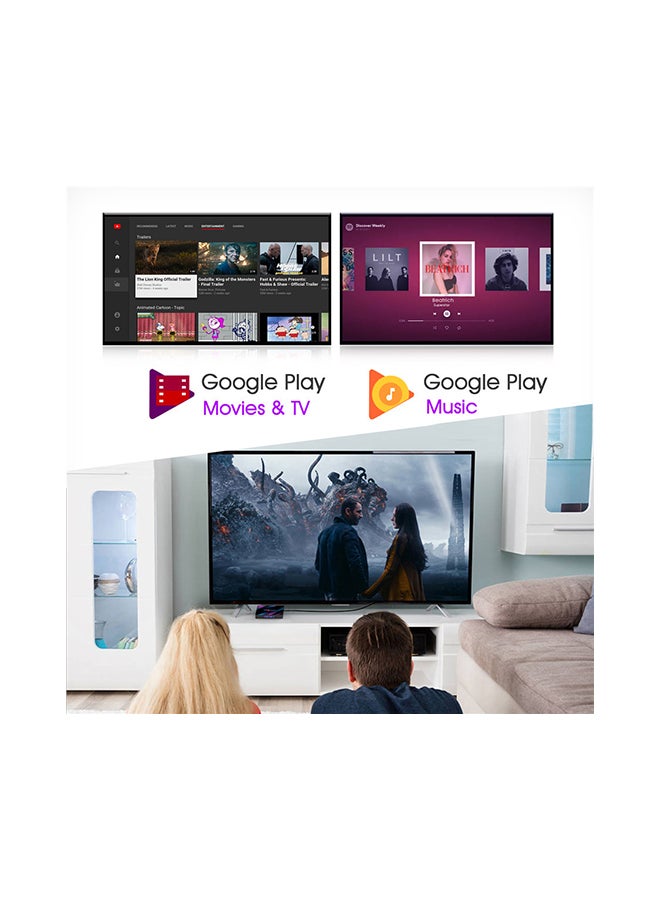 H96 - MAX Android TV Box With Remote 3318 Black/Purple/Blue - Image 1