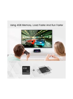 H96 MAX Android TV Box With Remote 3318 Black/Purple/Blue  - Image 3