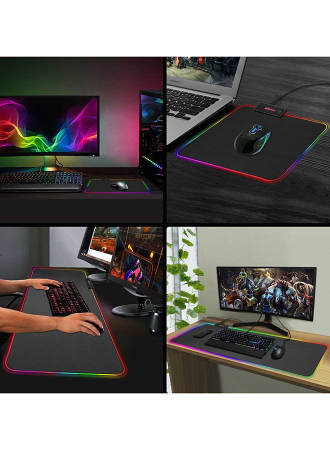 كيه كيه مون لوحة ماوس ألعاب ناعمة مضادة للانزلاق ومزودة بإضاءة متعددة الألوان RGB مع حافة قفل  - Image 4