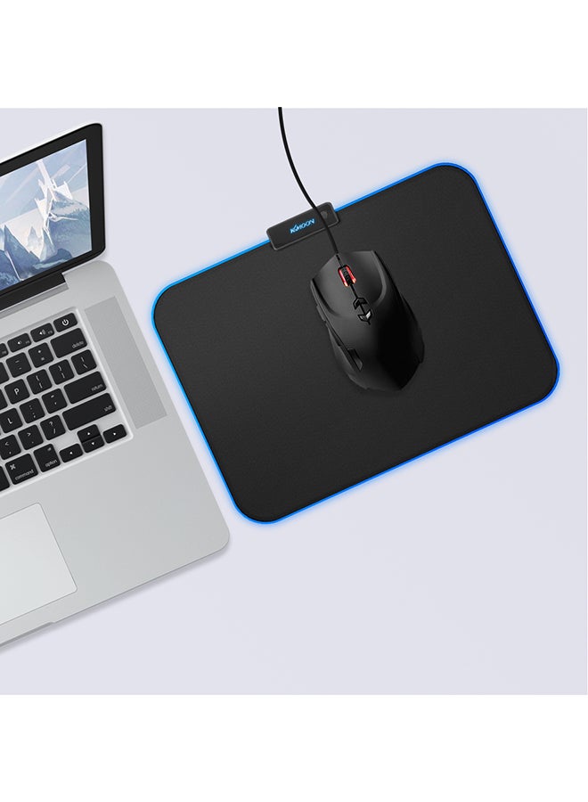 كيه كيه مون لوحة ماوس ألعاب ناعمة مضادة للانزلاق ومزودة بإضاءة متعددة الألوان RGB مع حافة قفل أسود - Image 5