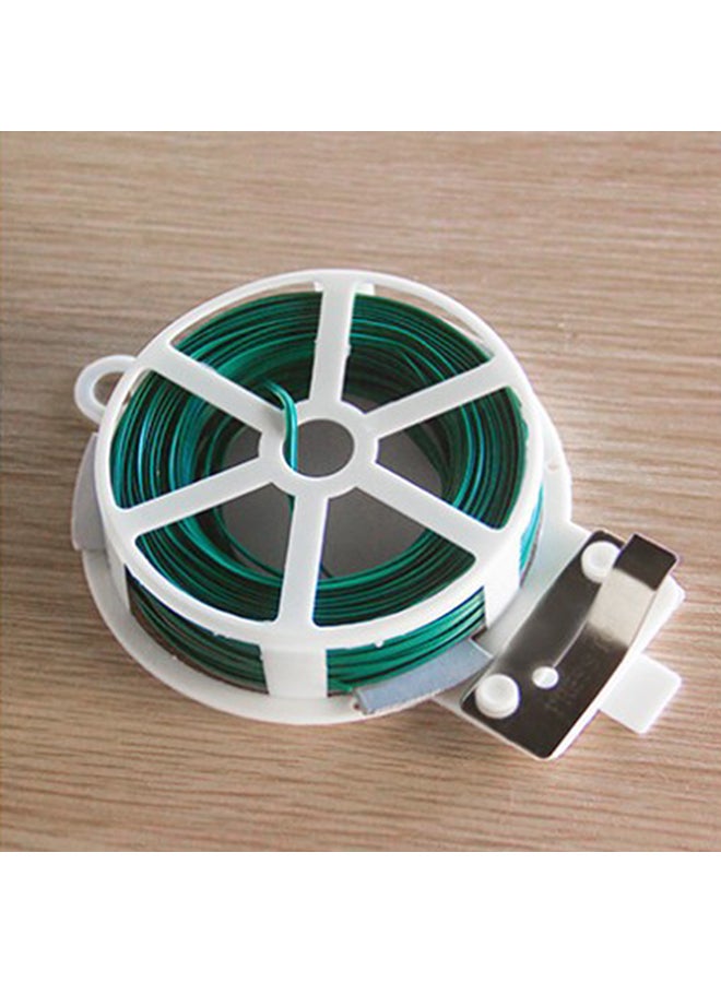 Generic Garden Plant Wire Twist Tie Dispenser With Cutter Green/White 65feet  - Image 2
