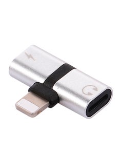 Lightning Earphone Converter Adapter Silver