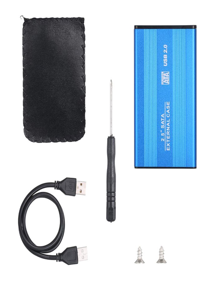 USB To Sata HDD Converter Enclosure Case With Accessory Blue/Black/Silver  - Image 1