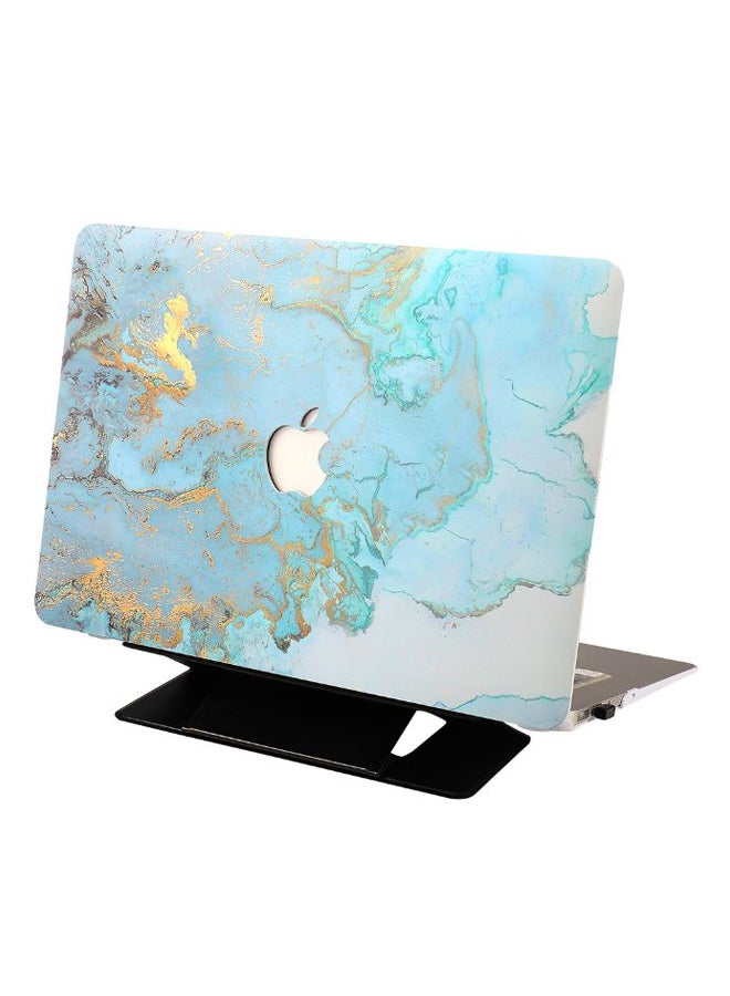 Scenery Pattern Super Thin Rubberized Coated Laptop Cover For Apple MacBook Air 13"/13.3" With Black Stand Multicolour  - Image 1