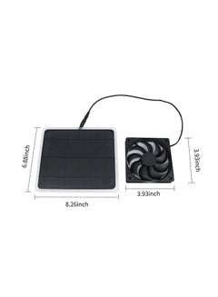 ماركة غير محددة مروحة تهوية مزودة بمنفذ USB وبخلية شمسية أحادية البلورات أسود  - Image 3