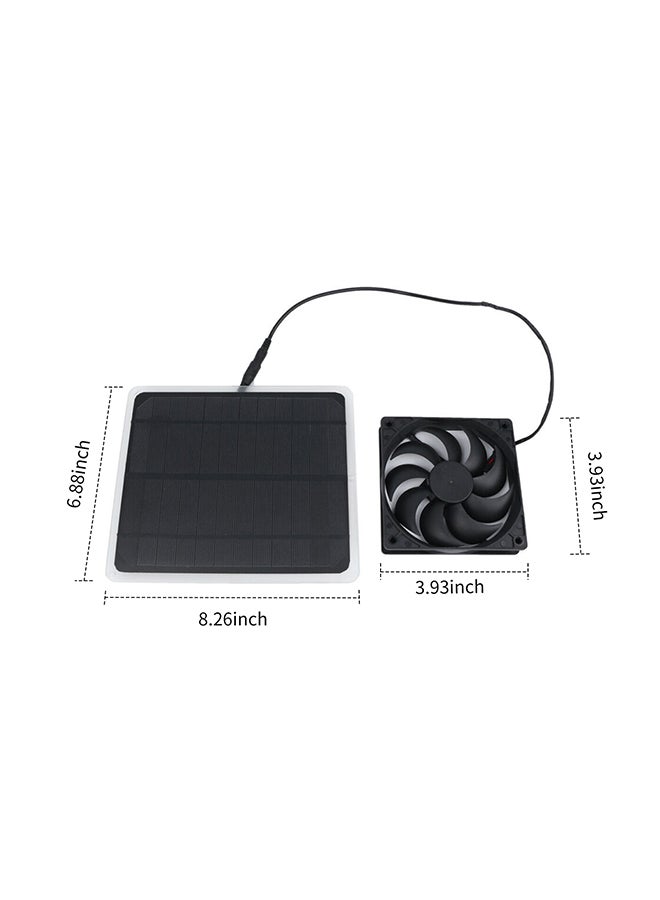 Generic Monocrystalline Solar Cell With USB Port Fan Ventilator Black  - Image 3