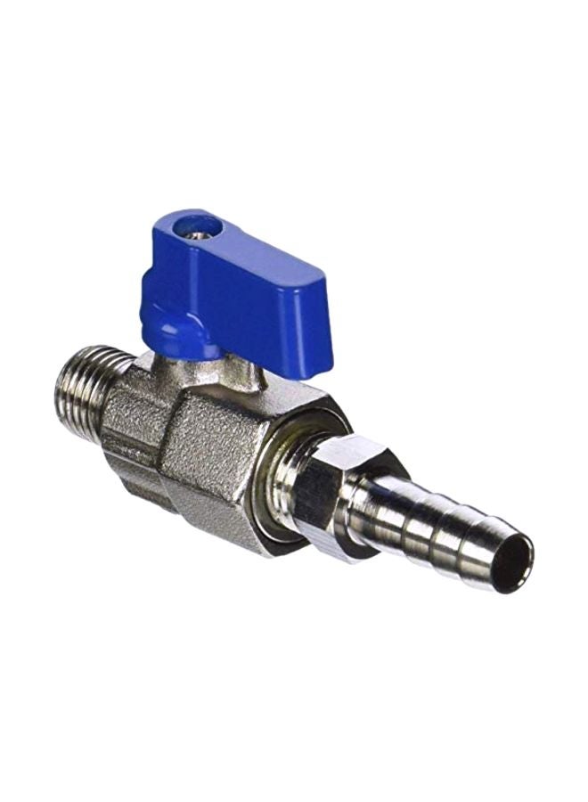 Kegco Regulator Ball Valve Silver/Blue - Image 1