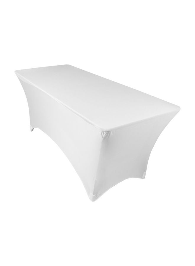 لينين تايبل كلوث مفرش طاولة مستطيل قابل للتمدد . أبيض 72x30بوصة - Image 1