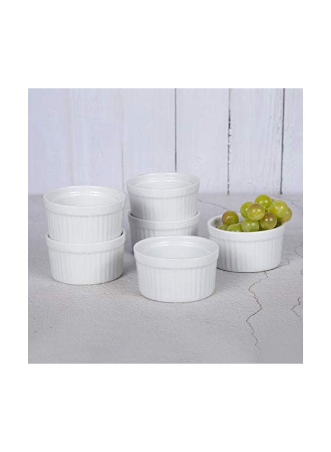 Creative Home 6-Piece Ceramic Ramekin Set White - Image 3