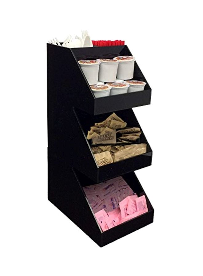 Mind Reader 3-Tier Acrylic Coffee Condiment Organizer Black 40x15.5x21inch  - Image 2