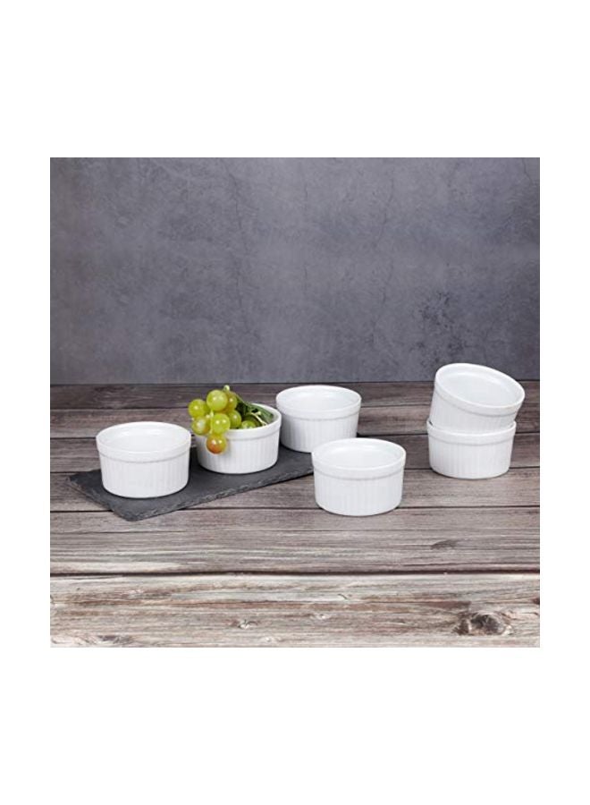 Creative Home 6-Piece Ceramic Ramekin Set White - Image 4