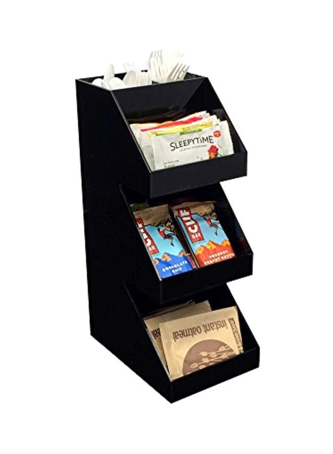 Mind Reader 3-Tier Acrylic Coffee Condiment Organizer Black 40x15.5x21inch  - Image 3