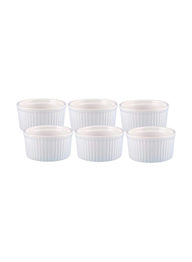 Creative Home 6-Piece Ceramic Ramekin Set White - Image 1