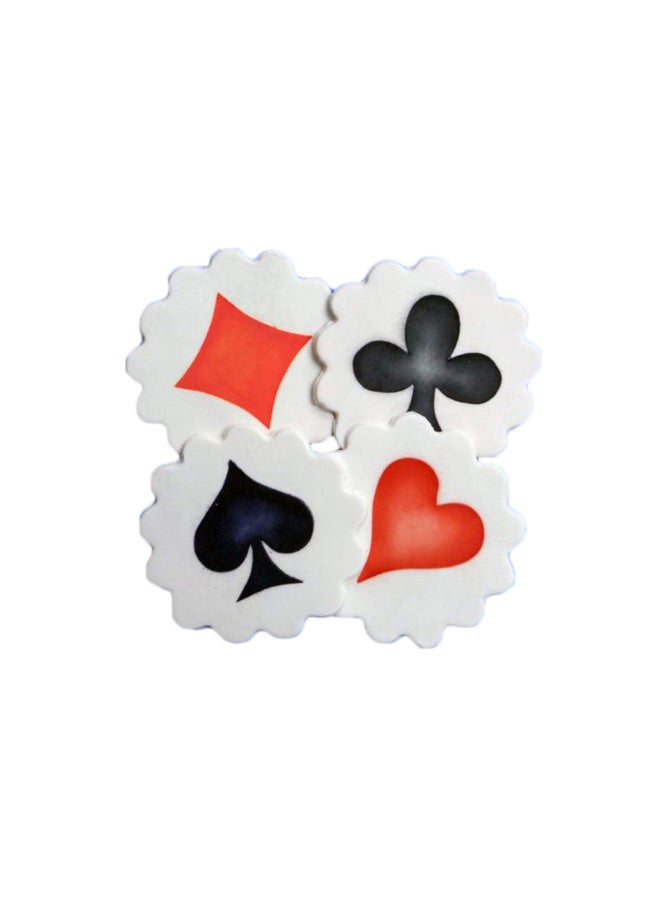 Designer Stencils - 4-Piece Card Suit Cookie Stencil White - Image 1