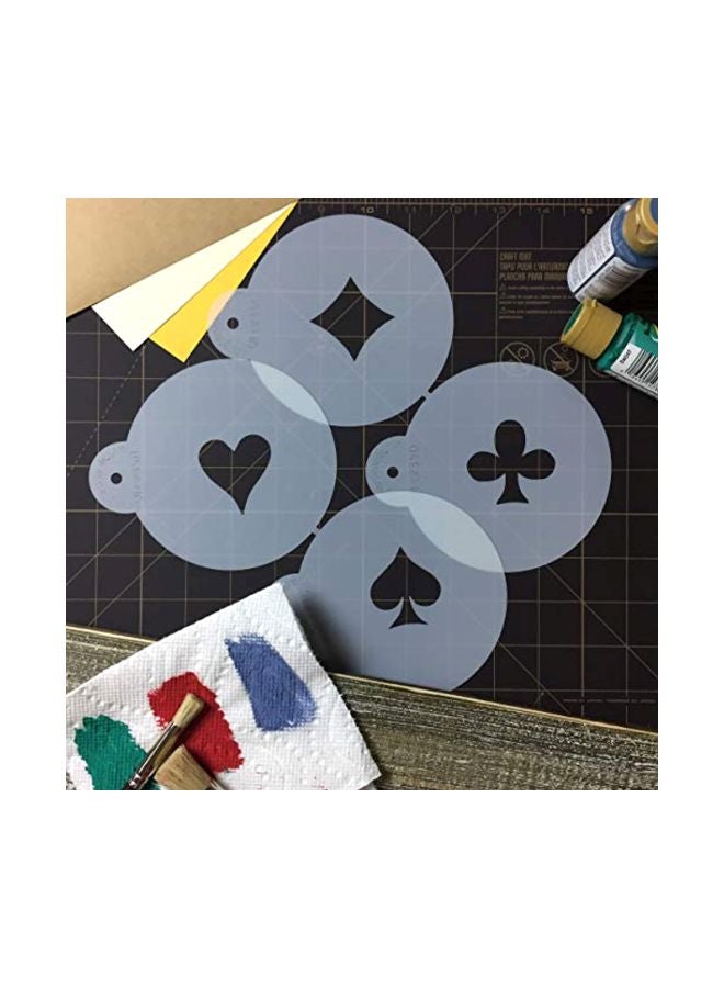 Designer Stencils - 4-Piece Card Suit Cookie Stencil White - Image 1