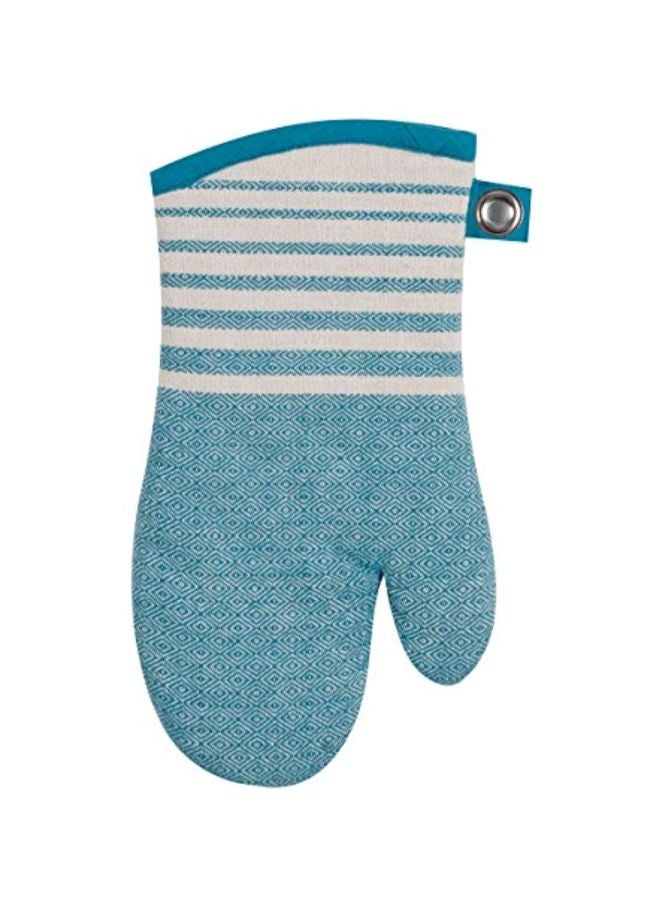Kay Dee Woven Oven Mitt With Grommets Blue/White 