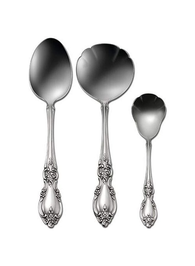 أونيدا طقم أدوات ضيافة من الستانلس ستيل مكون من 3 قطع فضي 10.5x2.8x2بوصة