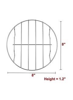 Pack Of 2 Stainless Steel Cooling Steaming Rack Silver 8x8x1.2inch - v1580807293/N34230757A_3