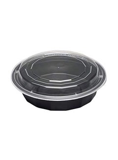 Restaurantware 100-Piece Plastic Food Container With Lid Set Black/Clear  - Image 1