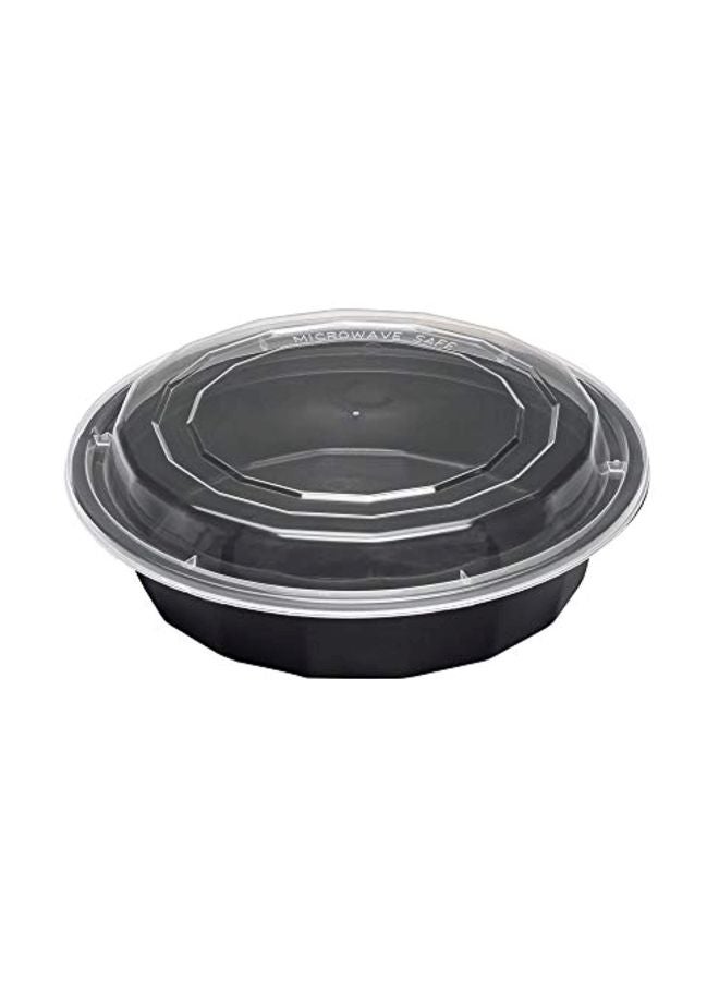 Restaurantware 100-Piece Plastic Food Container With Lid Set Black/Clear - Image 1