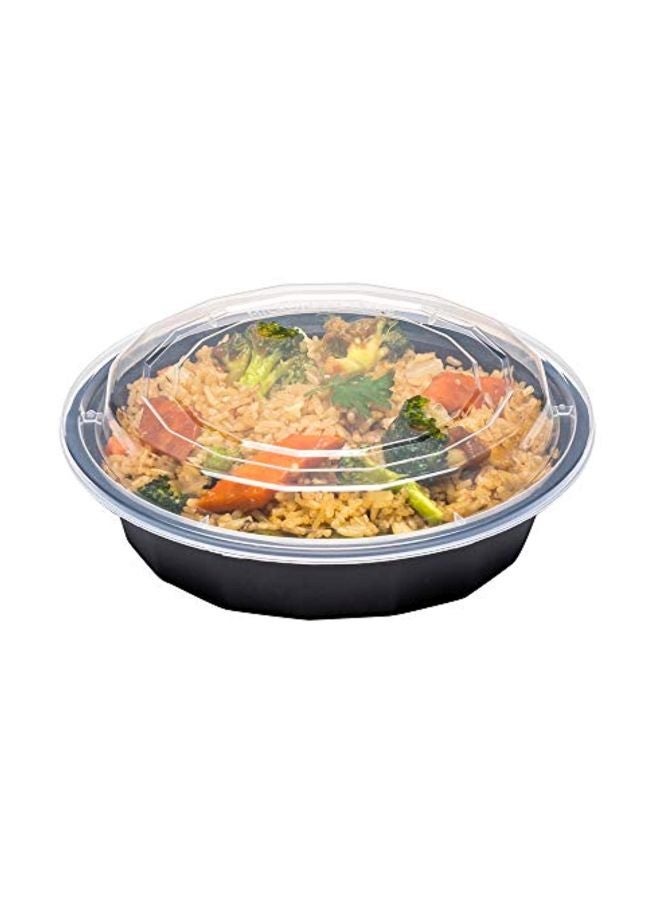 Restaurantware 100-Piece Plastic Food Container With Lid Set Black/Clear - Image 2