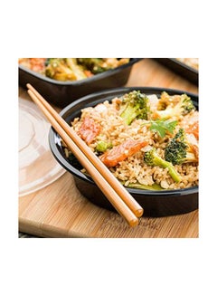 Restaurantware 100-Piece Plastic Food Container With Lid Set Black/Clear  - Image 3