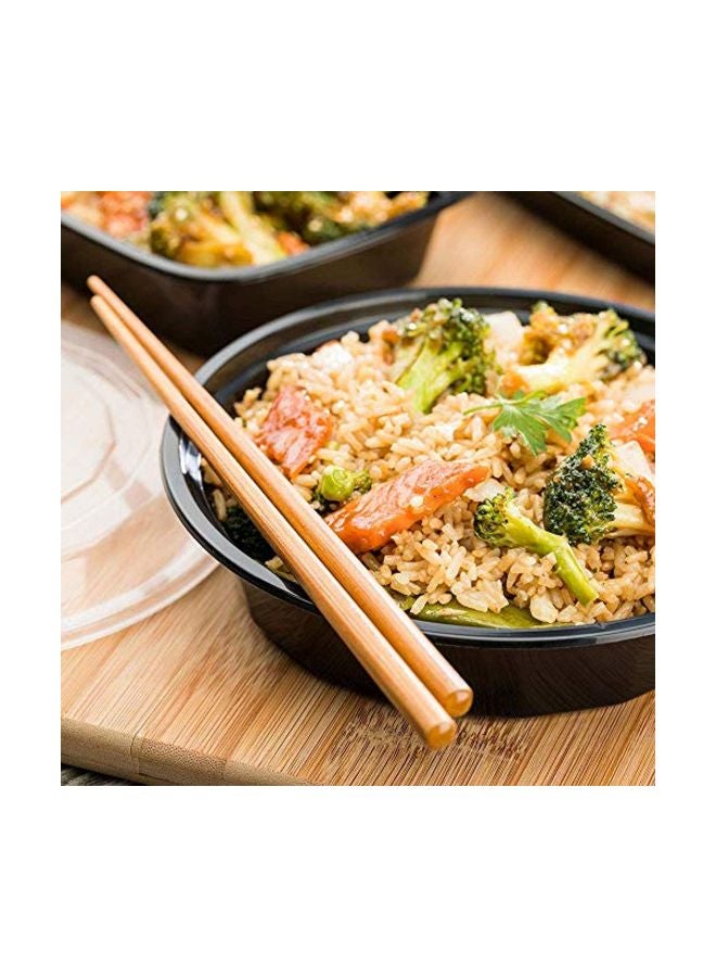 Restaurantware 100-Piece Plastic Food Container With Lid Set Black/Clear - Image 3