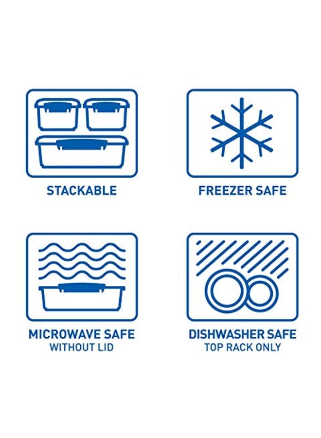 سيستيما علبة طعام مستطيلة الشكل شفاف/أزرق - Image 3