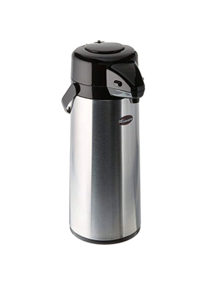 Winco Glass Lined Airpot With Push Button Silver/Black 