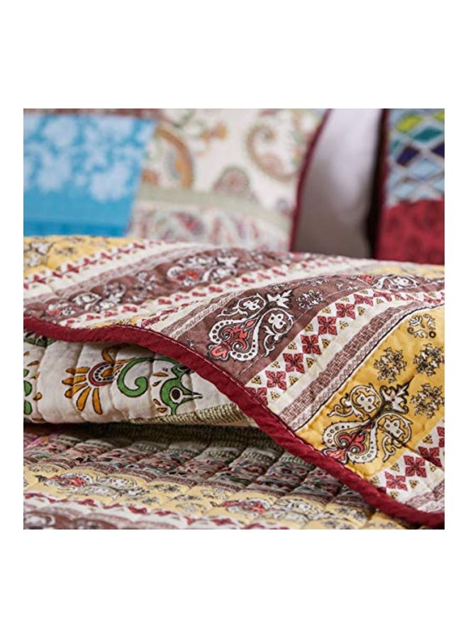 Greenland Home - 3-Piece Bohemian Dream Quilt Set polyester White 18x14x6inch - Image 1