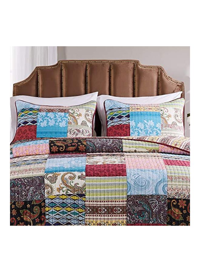 Greenland Home - 3-Piece Bohemian Dream Quilt Set polyester White 18x14x6inch - Image 1