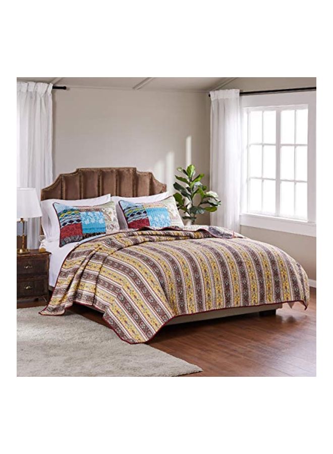Greenland Home - 3-Piece Bohemian Dream Quilt Set polyester White 18x14x6inch - Image 1