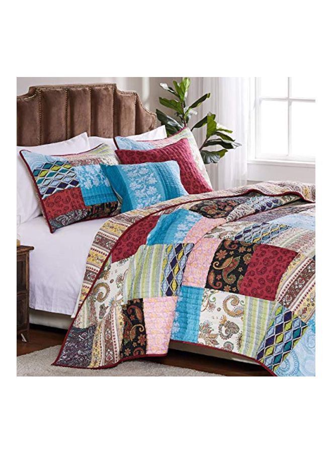 Greenland Home - 3-Piece Bohemian Dream Quilt Set polyester White 18x14x6inch - Image 1